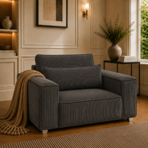Sloane Sleefy 1 Seater Jumbo Cord Dark Grey Sofa 5