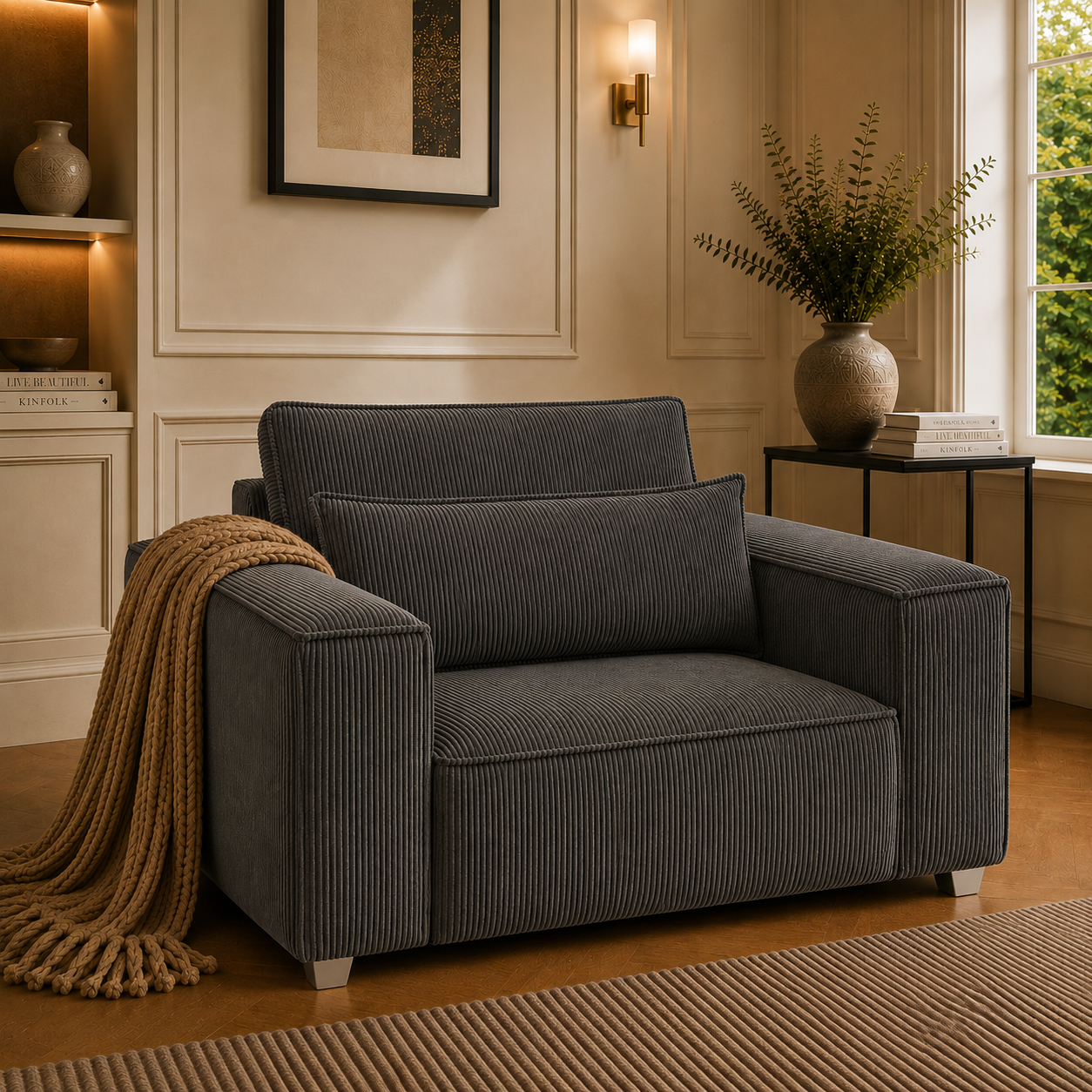 Sloane Sleefy 1 Seater Jumbo Cord Dark Grey Sofa 5 Sloane Sleefy 1 Seater Jumbo Cord Dark Grey Sofa 5
