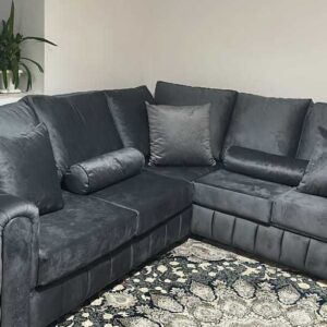 Lilly 5 Seater Chenille Dark Grey Sofa