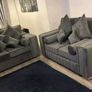 Lilly 3+2 Seater Plush Velvet Dark Grey Sofa