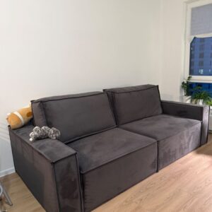 Sloane Sleefy 2 Seater Plush Velvet Dark Grey Sofa