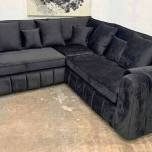 Lilly 5 Seater Plush Velvet Dark Grey Sofa