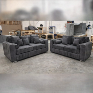 Lilly 3+2 Seater Chenille Dark Grey Sofa