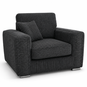 Lilly 1 Seater Jumbo Cord Dark Grey Sofa 1