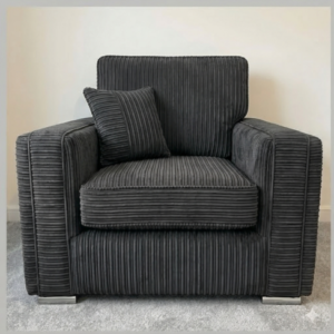 Lilly 1 Seater Jumbo Cord Dark Grey Sofa