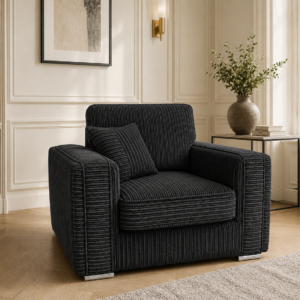 Lilly 1 Seater Jumbo Cord Dark Grey Sofa 4
