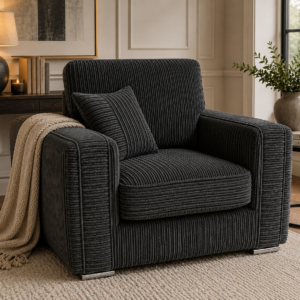 Lilly 1 Seater Jumbo Cord Dark Grey Sofa 5
