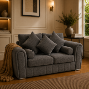 Lilly 2 Seater Chenille Dark Grey Sofa 4