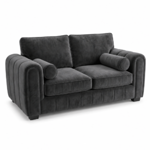 Lilly 2 Seater Plush Velvet Dark Grey Sofa