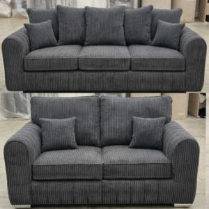 Lilly 3+2 Seater Jumbo Cord Dark Grey Sofa