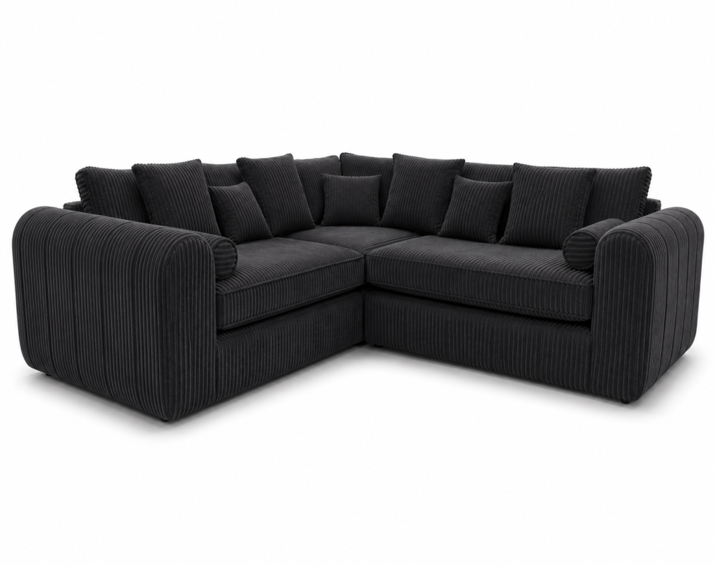 Lilly 5 Seater Jumbo Cord Dark Grey Sofa