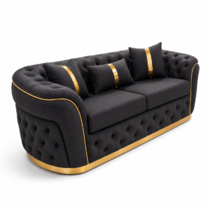 Madrid Chesterfield 3 Seater Naples & Kinsington Dark Grey Sofa