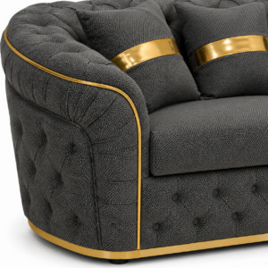 Madrid Chesterfield 3+2 Seater Naples & Kinsington Dark Grey Sofa Set 3