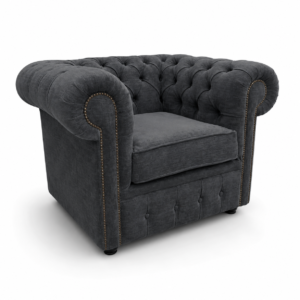 Olympia Chesterfield 1 Seater Naples & Kinsington Dark Grey Sofa 1