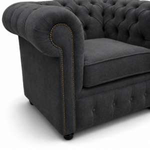 Olympia Chesterfield 1 Seater Naples & Kinsington Dark Grey Sofa 3