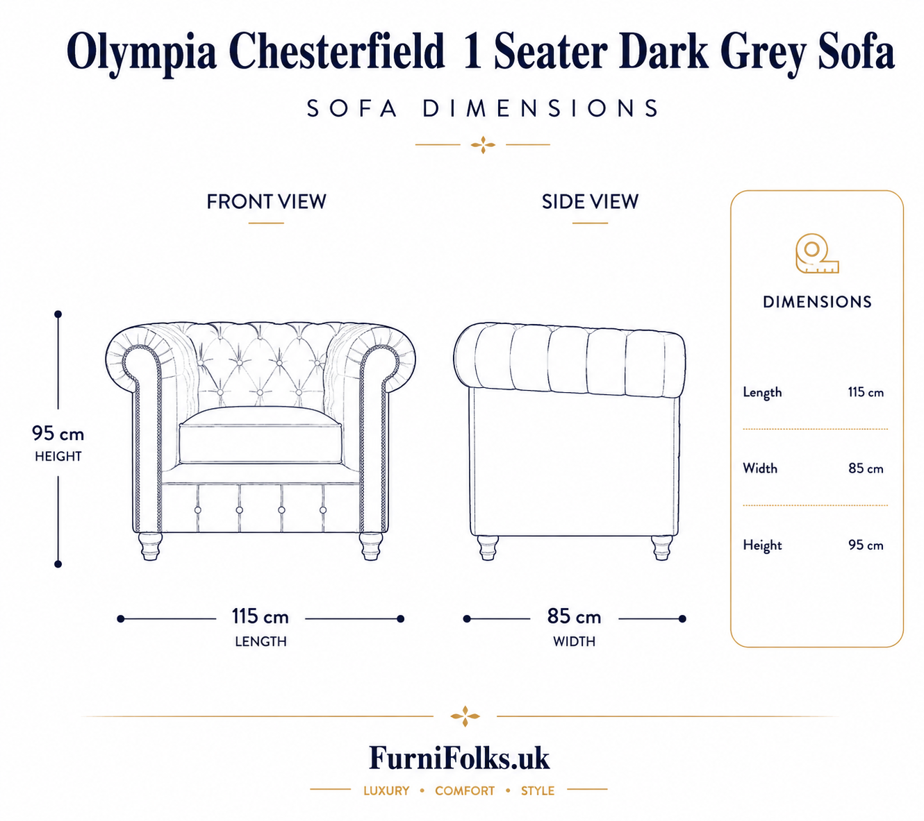 Olympia Chesterfield 1 Seater Plush Velvet Dark Grey Sofa dimensions – Copy (2) Olympia Chesterfield 1 Seater Plush Velvet Dark Grey Sofa dimensions