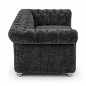 Olympia Chesterfield 2 Seater Crushed Velvet Dark Grey Sofa 2