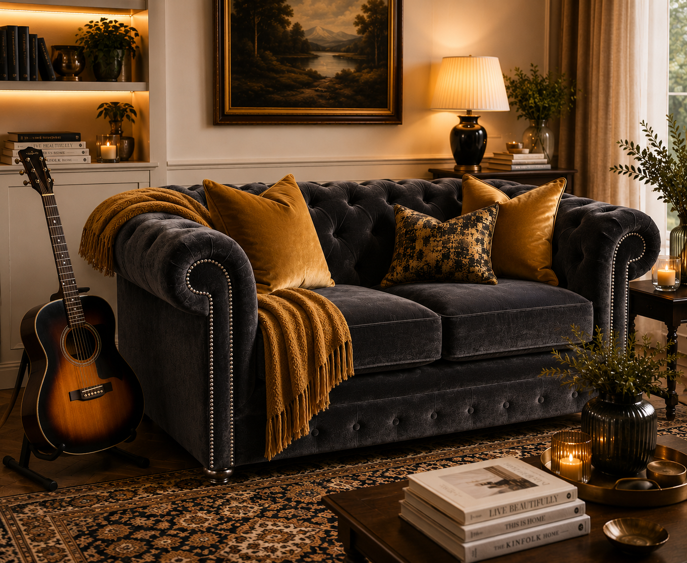 Olympia Chesterfield 2 Seater Plush Velvet Dark Grey Sofa 5 Olympia Chesterfield 2 Seater Plush Velvet Dark Grey Sofa 5