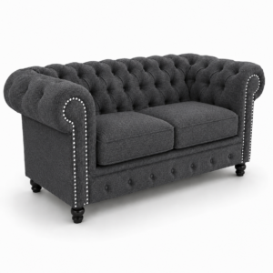 Olympia Chesterfield 3 Seater Naples & Kinsington Dark Grey Sofa