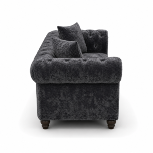 Olympia Chesterfield 3+2 Seater Corner Crushed Velvet Dark Grey Sofa 2