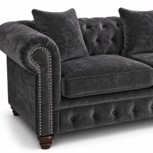 Olympia Chesterfield 3+2 Seater Corner Crushed Velvet Dark Grey Sofa 3