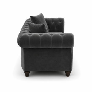 Olympia Chesterfield 3+2 Seater Corner Plush Velvet Dark Grey Sofa 2