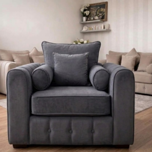 Lilly 1 Seater Naples & Kinsington Dark Grey Sofa