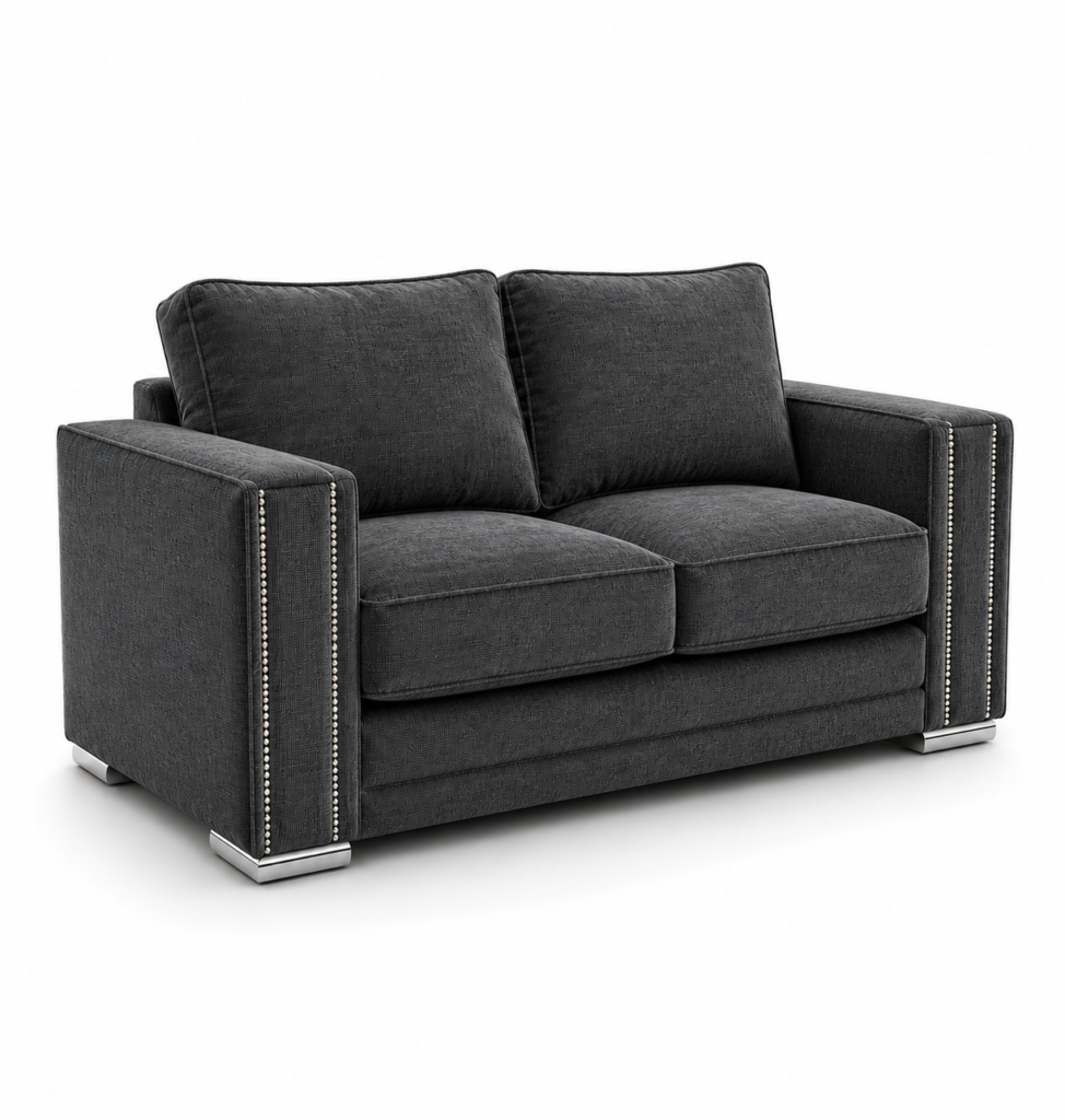 Sloane Sleefy 2 Seater Chenille Dark Grey Sofa