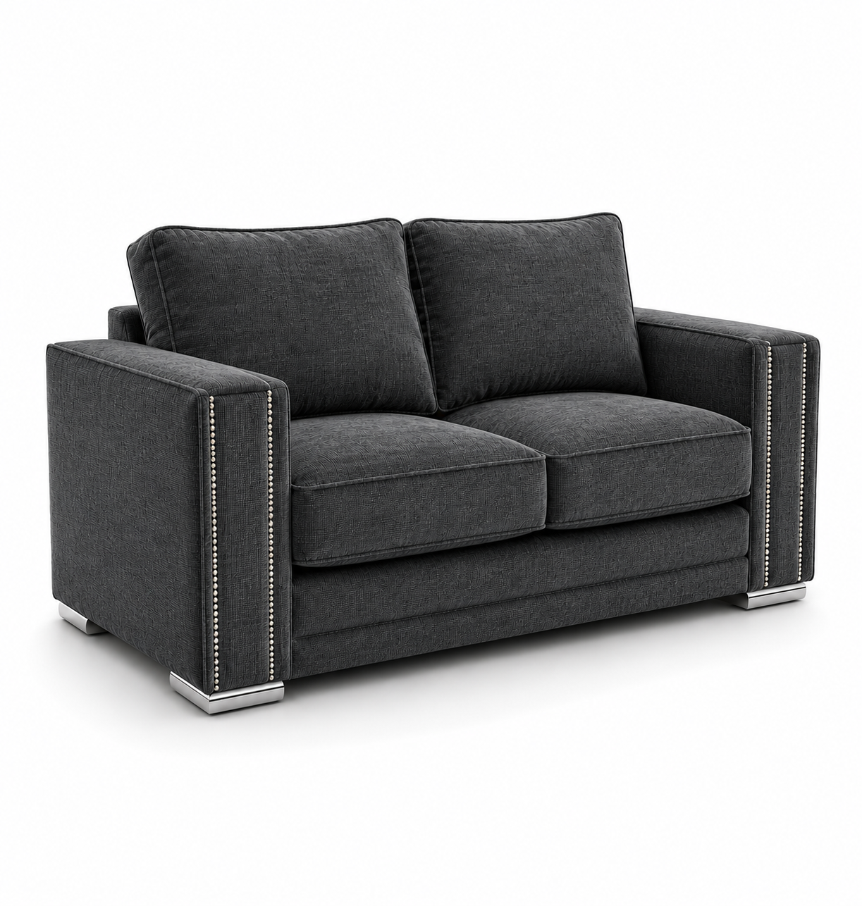 Sloane Sleefy 2 Seater Chenille Dark Grey Sofa