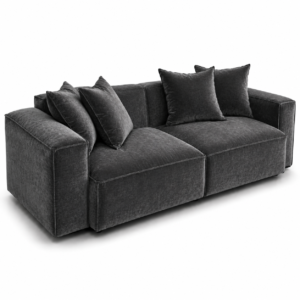 Sloane Sleefy 2 Seater Plush Velvet Dark Grey Sofa