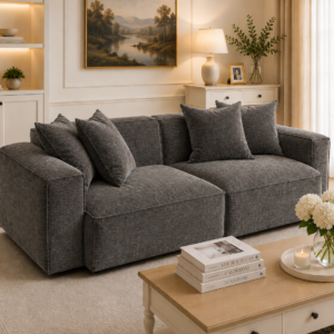 Sloane Sleefy 2 Seater Chenille Dark Grey Sofa 5