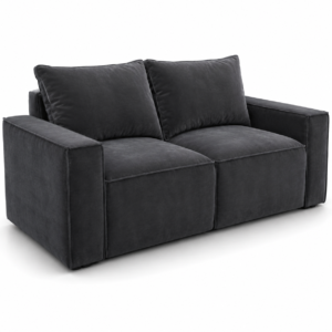 Sloane Sleefy 2 Seater Plush Velvet Dark Grey Sofa