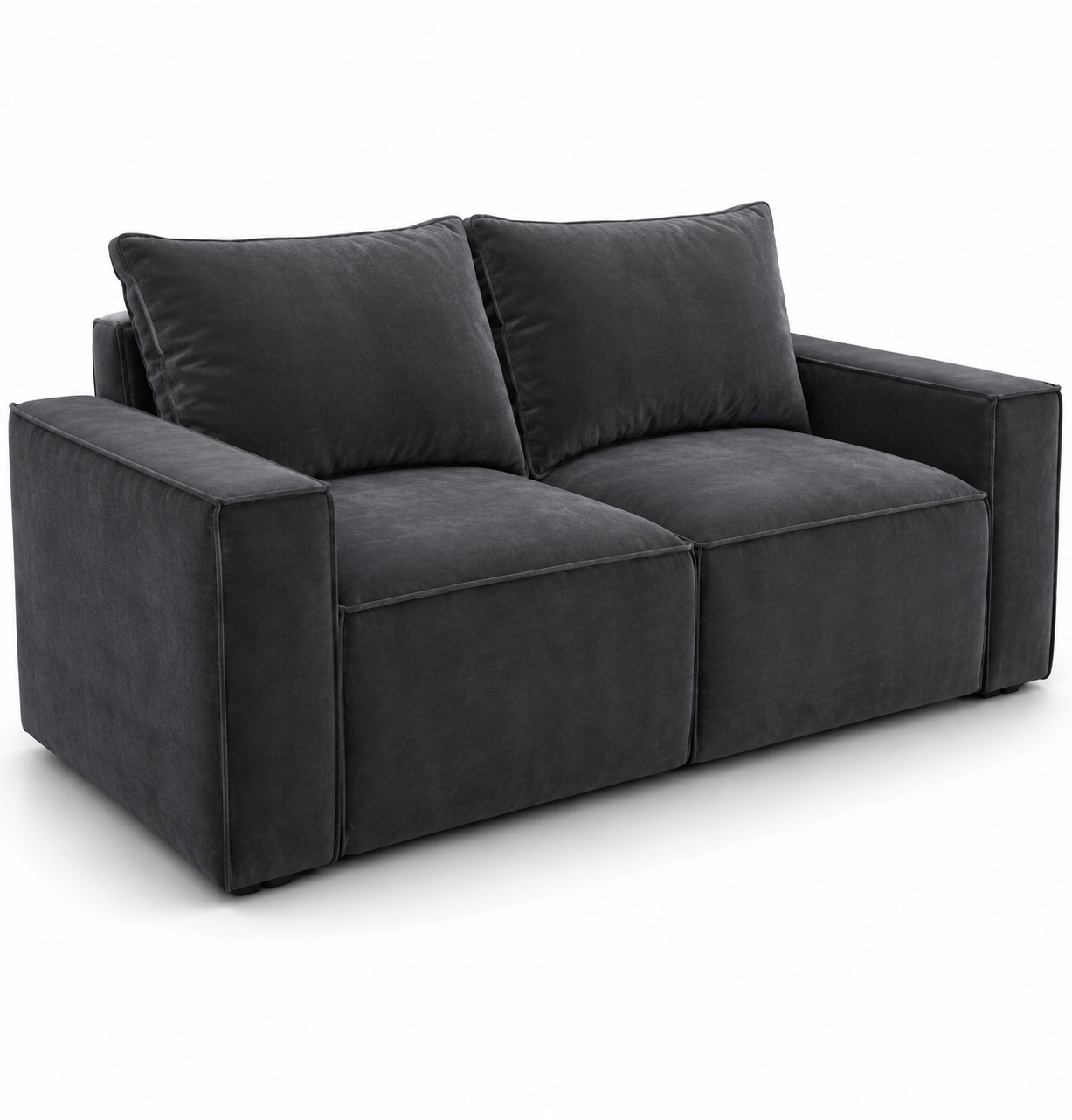 Sloane Sleefy 2 Seater Plush Velvet Dark Grey Sofa