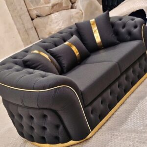 Madrid Chesterfield 3 Seater Naples & Kinsington Dark Grey Sofa