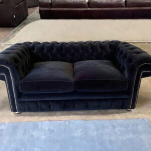 OLYMPIA CHESTERFIELD 2 Seater Chenille Dark Grey Sofa