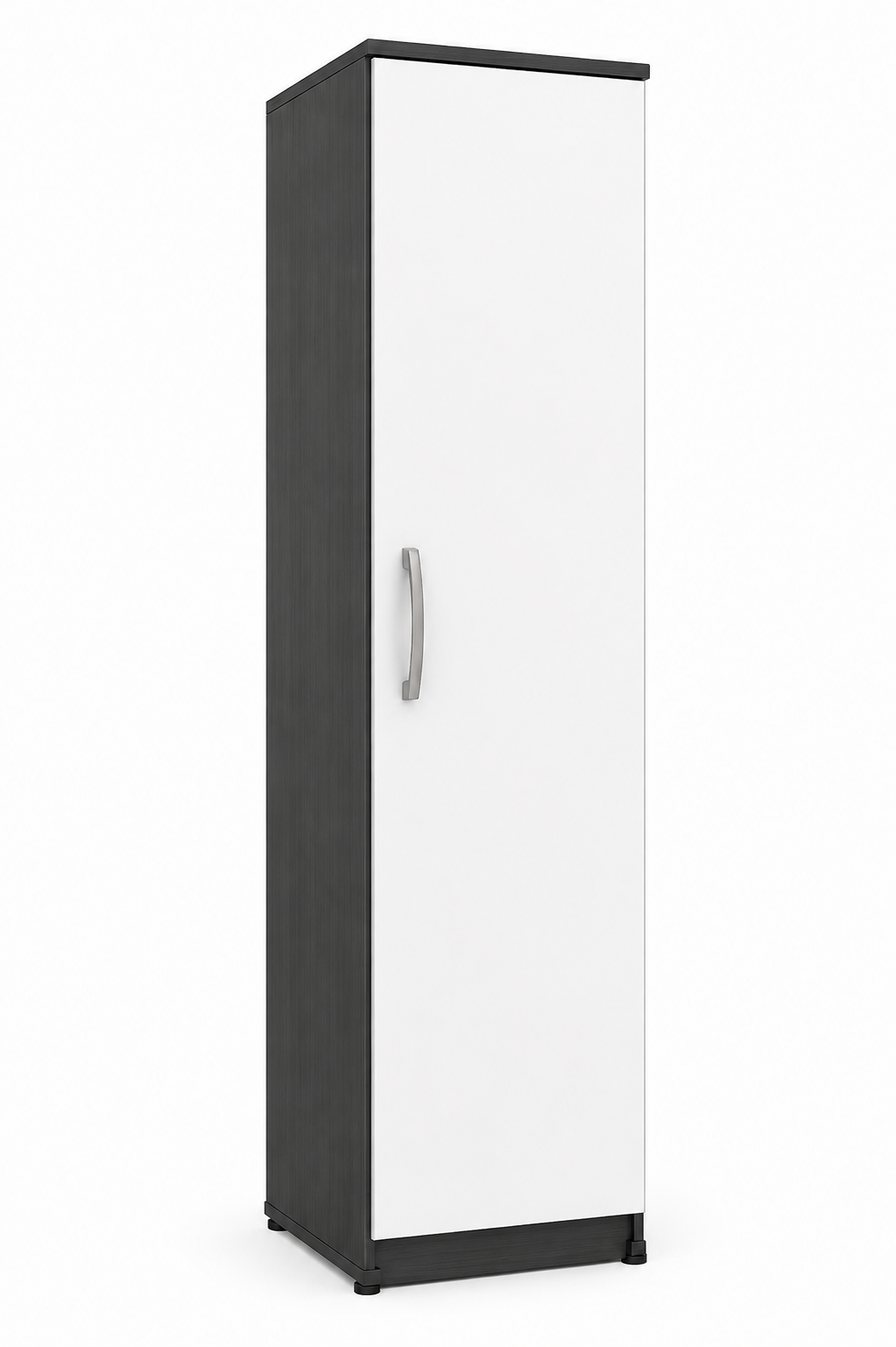 1 Door Wardrobe Single White + Gray side view