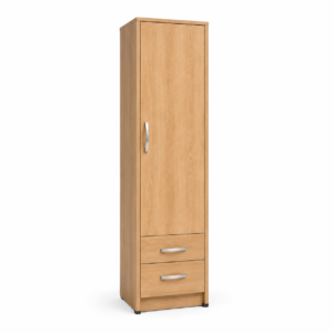 1 Door Wardrobe Single with Bottom Drawers Oak front