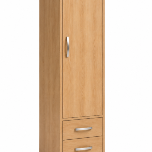 1 Door Wardrobe Single with Bottom Drawers Oak side view