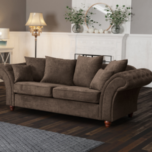 NICOLE 3 Seater Plush Velvet Dark Grey Sofa