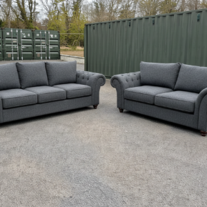 NICOLE 3+2 Seater Naples & Kensington Dark Grey Sofa Set