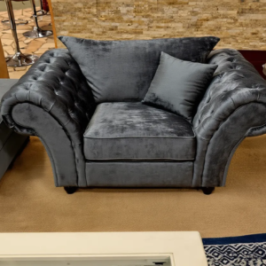 NICOLE 1 Seater Naples & Kensington Dark Grey Sofa