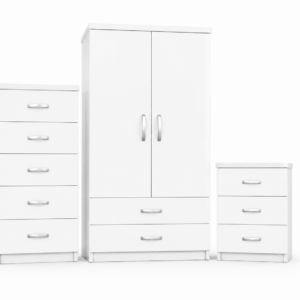 2 Door Wardrobe Set White front