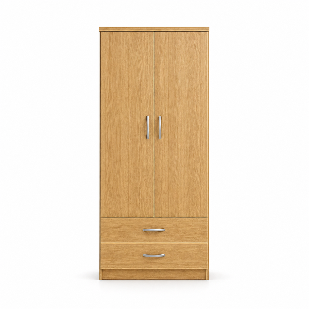 2 Door Wardrobe Single with Bottom Drawers Oak front 2 Door Wardrobe Single with Bottom Drawers Oak front