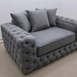 ASHTON 1 Seater Chenille Dark Grey Sofa