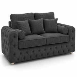 ASHTON 2 Seater Jumbo Cord Dark Grey Sofa 1