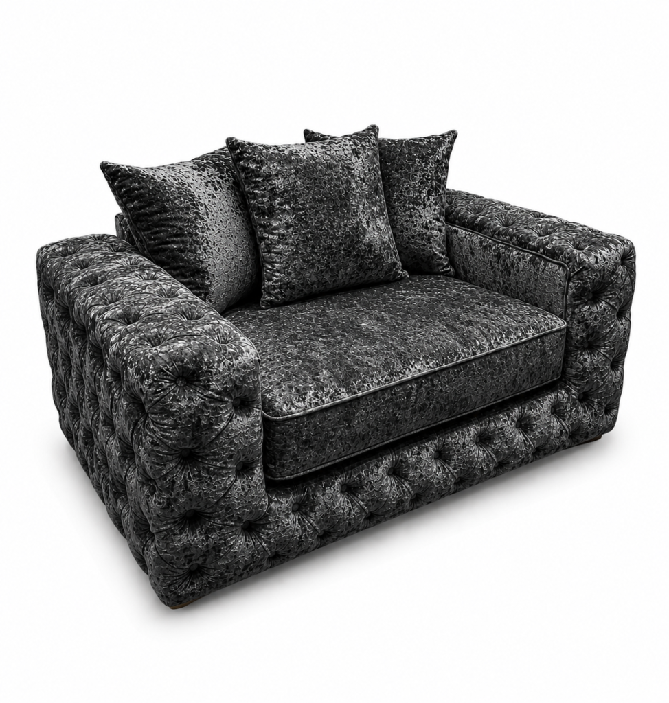 Ashton 1 Seater Crush Velvet Dark Grey Sofa
