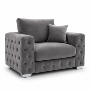 Ashton 1 Seater Plush Velvet Dark Grey Sofa