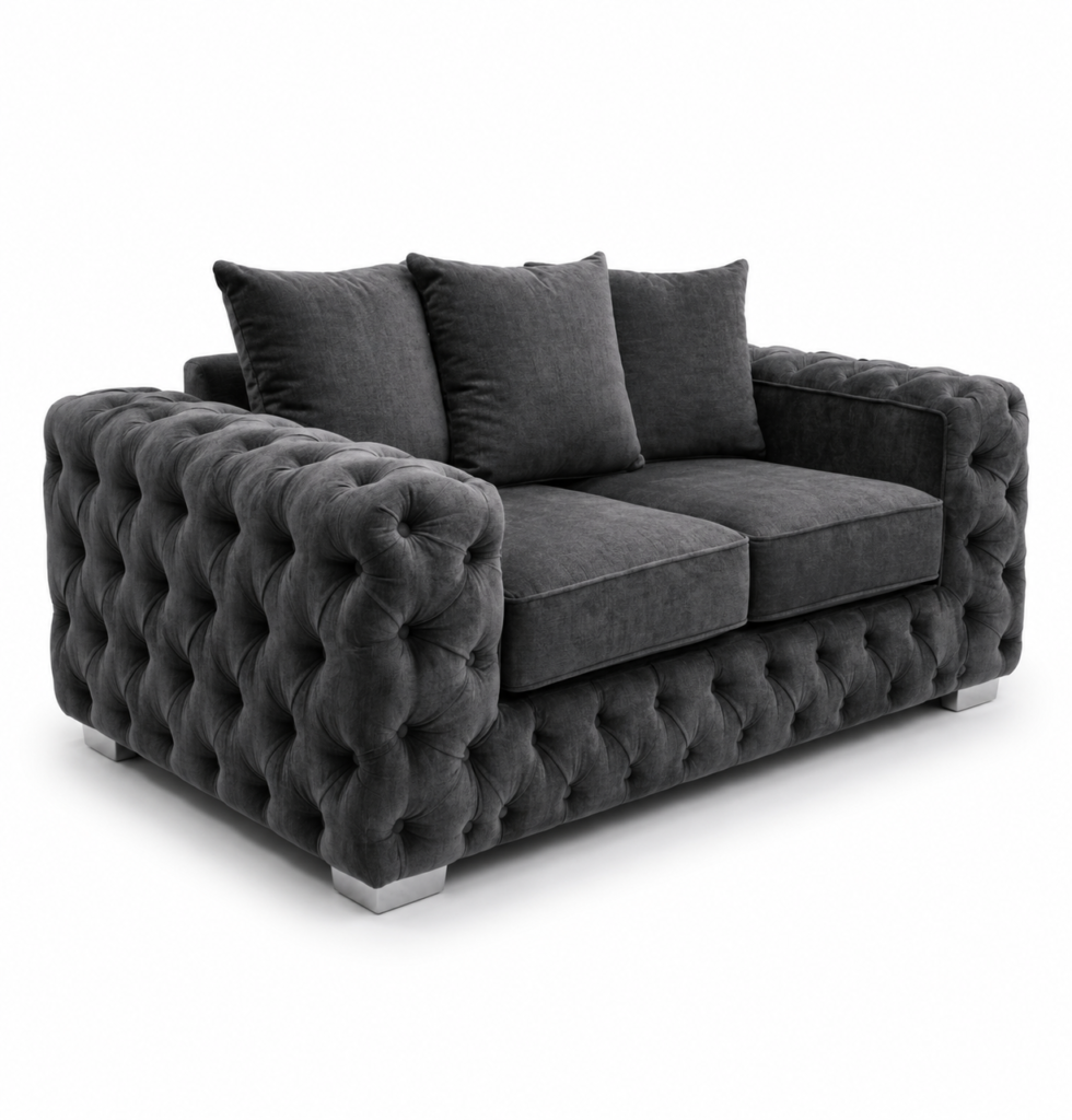 Ashton 2 Seater Chenille Dark Grey Sofa
