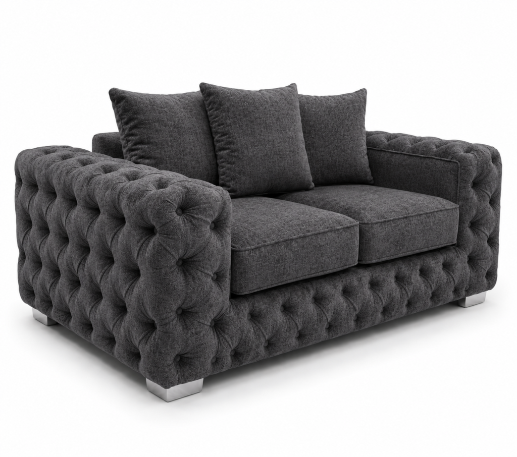 Ashton 2 Seater Naples & Kinsington Dark Grey Sofa