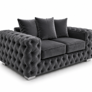 Ashton 2 Seater Plush Velvet Dark Grey Sofa